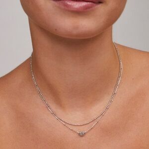 Emilie Silver Multi Strand Necklace in Platinum Drusy